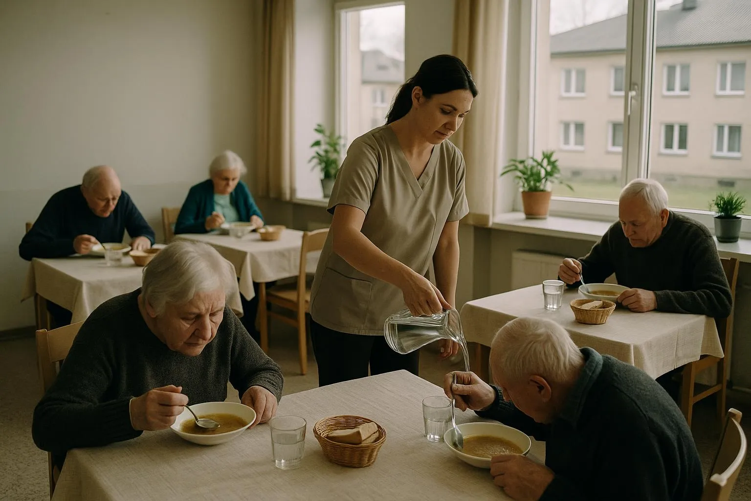 Bendri pietūs valgykloje